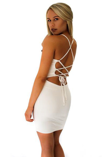 Suede Lace- Up Back Dress