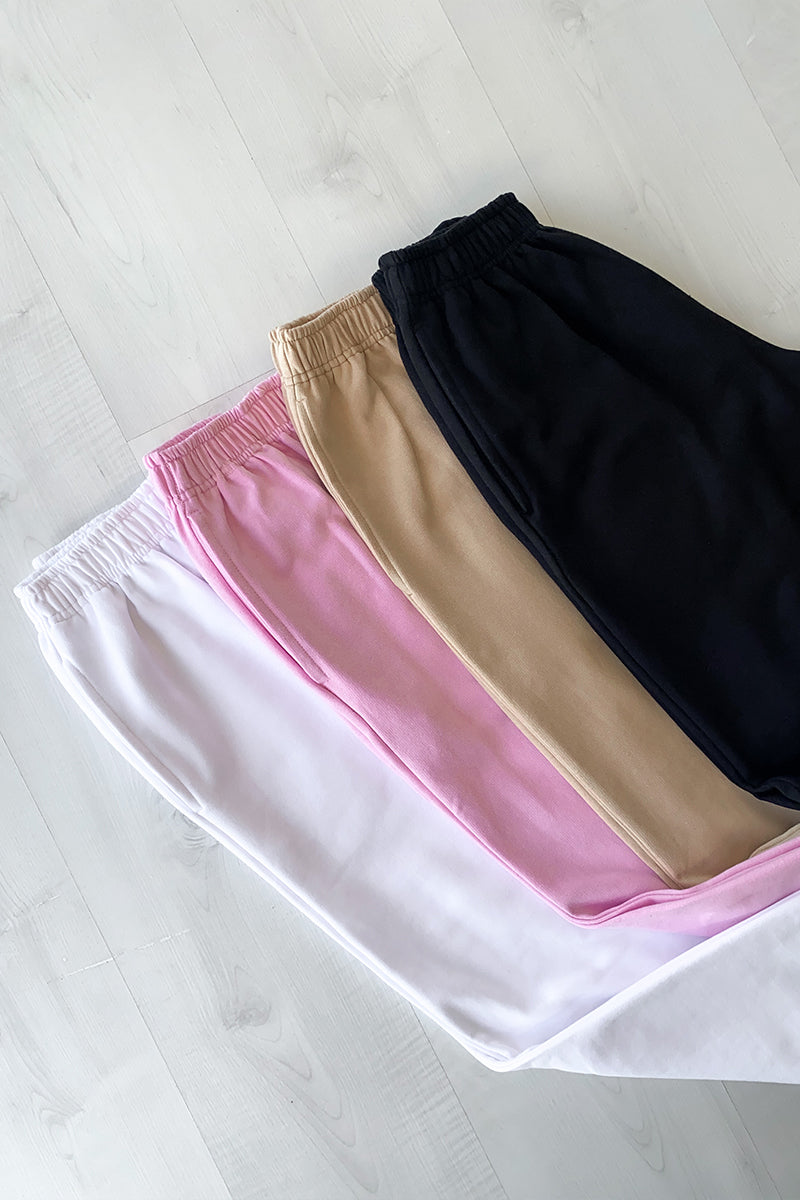 Pink Cropped Lounge Jogger Top