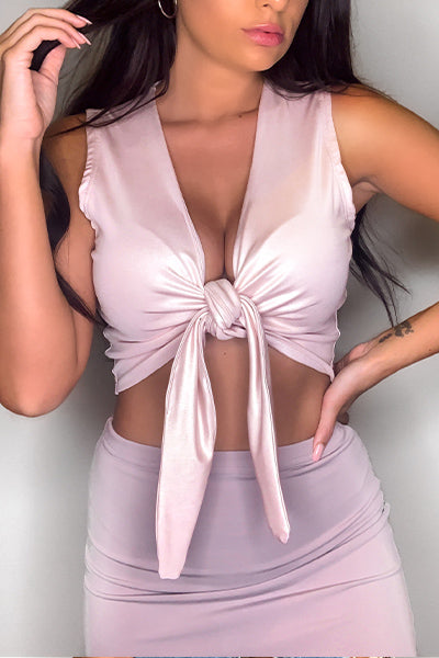 Baby Pink Knot Top